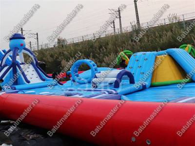 Надувной наземный аквапарк «Поймай осьминога» 25*15*8 м