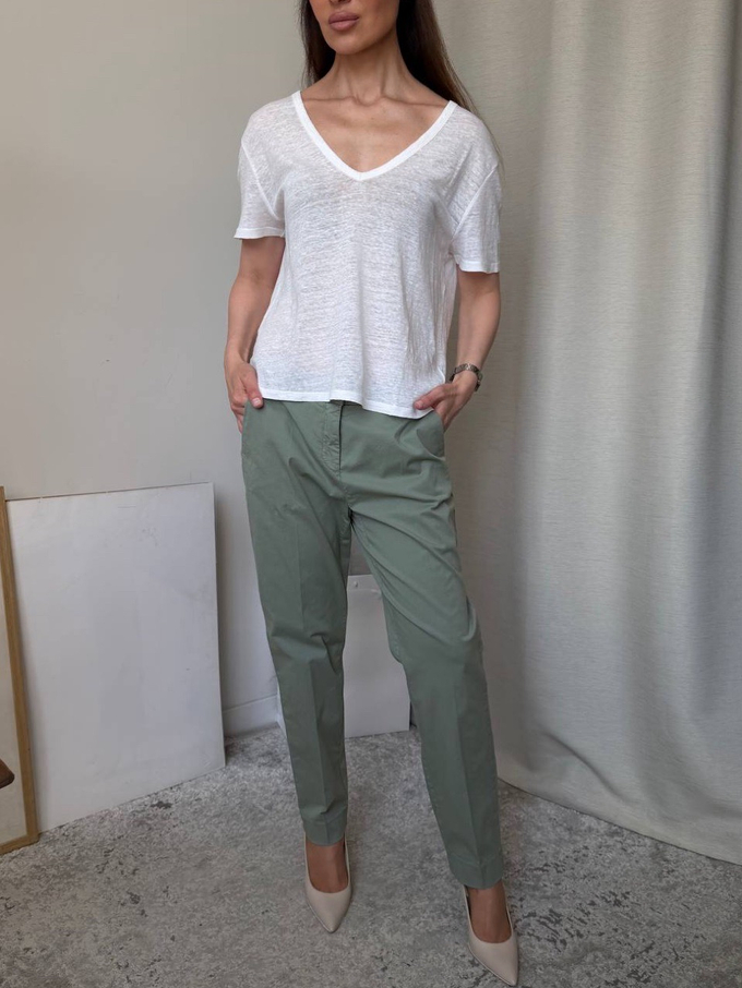 Льняная футболка Massimo Dutti, L