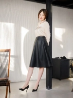 Юбка кожаная миди из экокожи