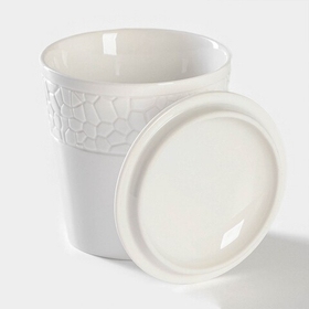 Банка для сыпучих Magistro Rodos, 600 мл, 12.5×15.4 см, фарфор, белая