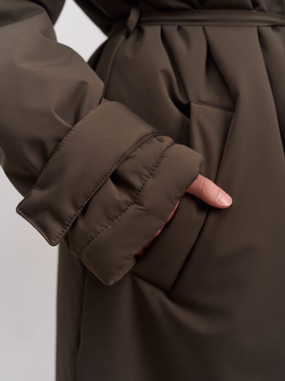 Пальто женское демисезонное "Ливерпуль" коричневый