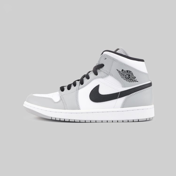 Кроссовки Jordan 1 Mid Light Smoke Grey артикул:554724-092 - купить в магазине Дайс