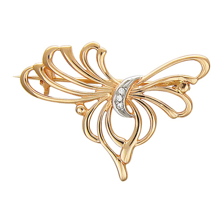 Брошь с фианитом из красного золота 585 пробы JA-SH-1Ш110020