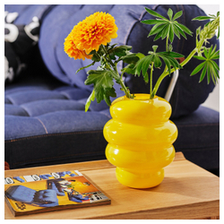 IKEA KÄLLARHALS  (ИКЕА КÄЛЛАРХАЛС)  -  Ваза, желтая, 22 см