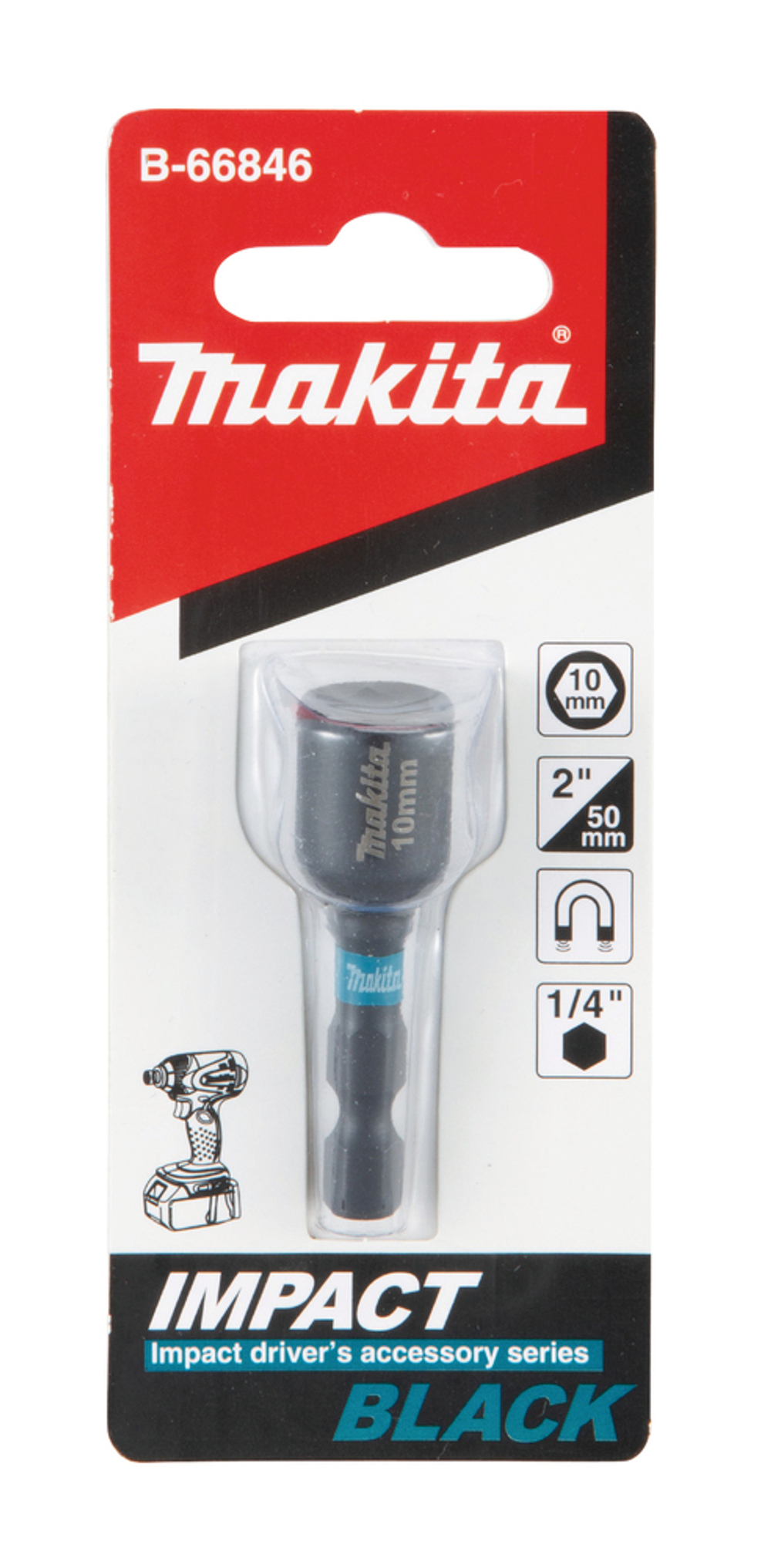 Торцовая магнитная головка Impact Black 10х50 Makita B-66846 10 х 50 мм