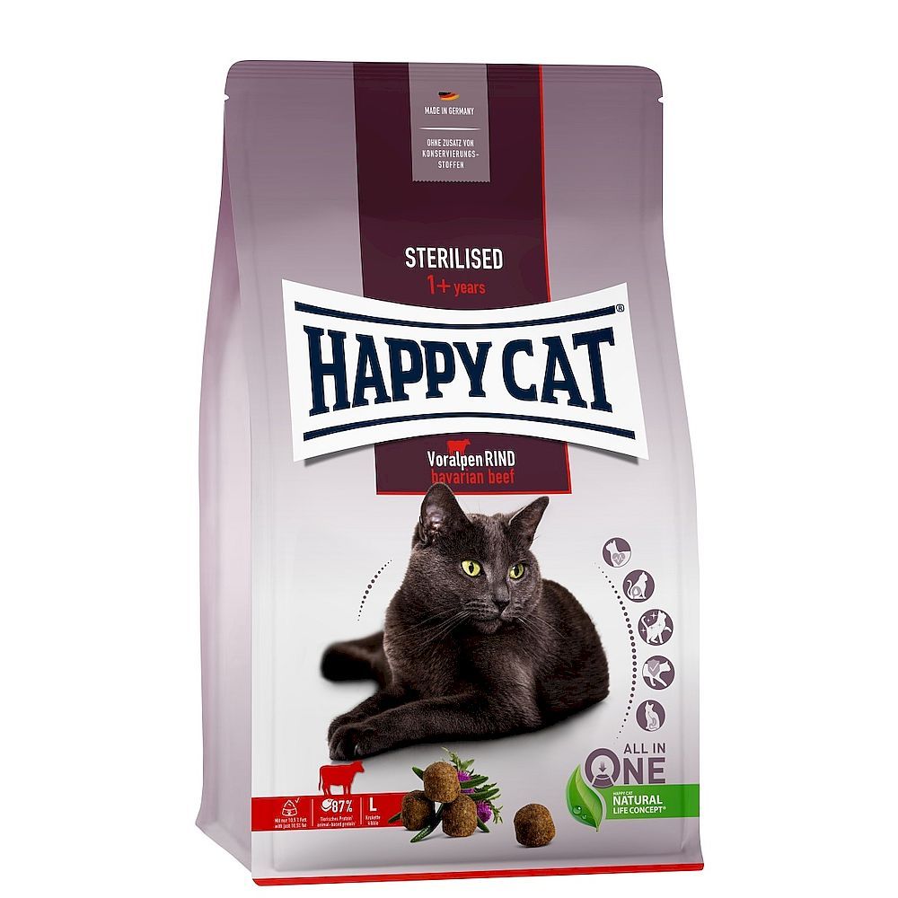 Сухой корм Happy Cat Sterilised Voralpen-Rind для стерилизованных кошек с Говядиной, пакет 300г (УЦЕНКА) Сухой корм Happy Cat Sterilised Voralpen-Rind для стерилизованных кошек с Говядиной, пакет 300г (УЦЕНКА)