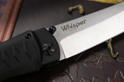 Складной нож Whisper D2 StoneWash, черная рукоять