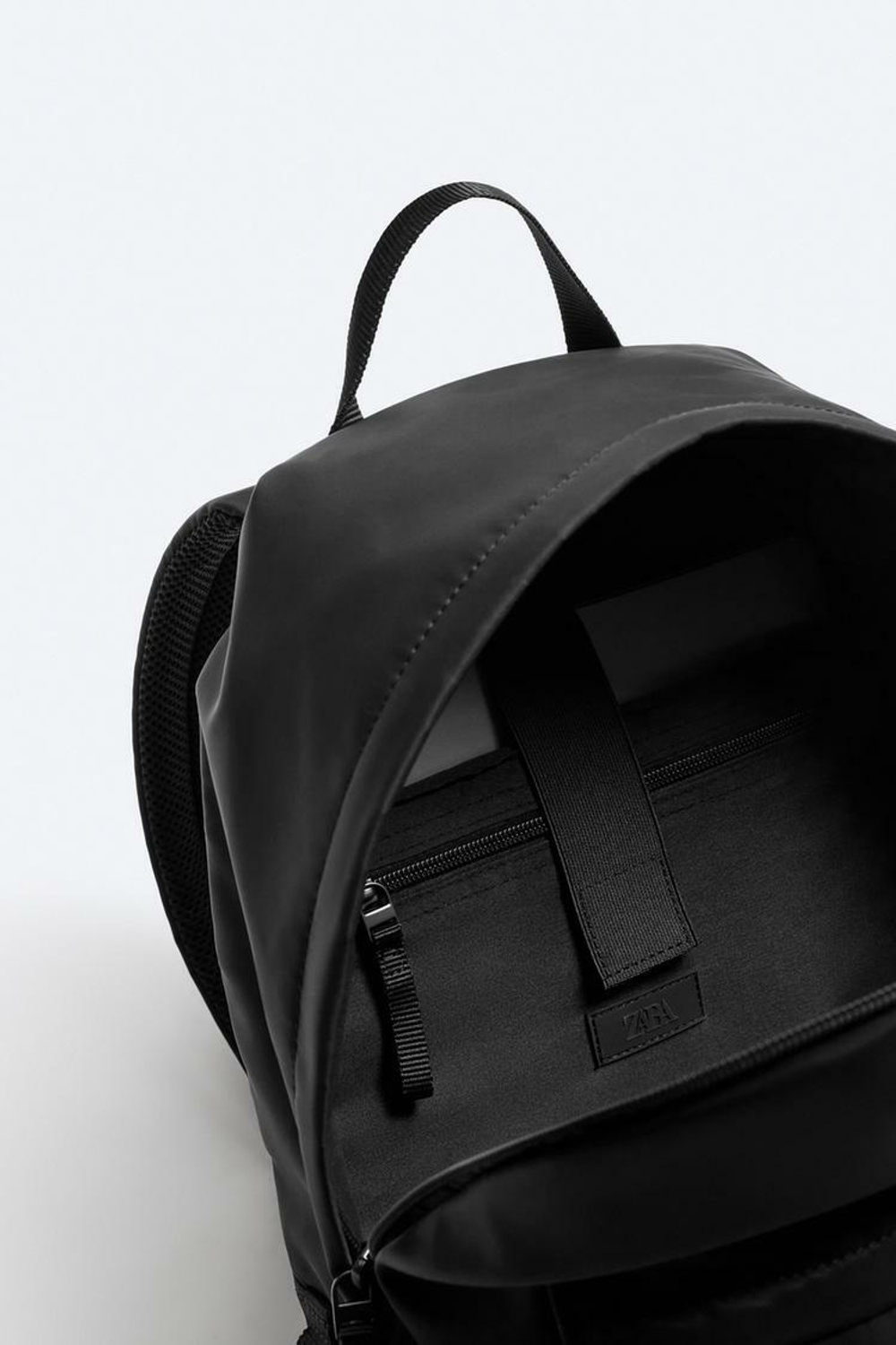 ZARA РЮКЗАК ИЗ НЕЙЛОНА, ЧЕРНЫЙ