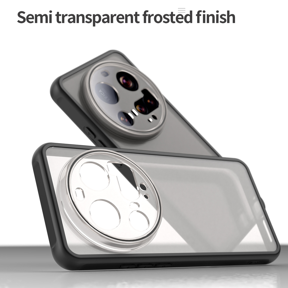 Защитный чехол с черными рамками для Xiaomi 15 Ultra, задняя крышка тонированная прозрачная