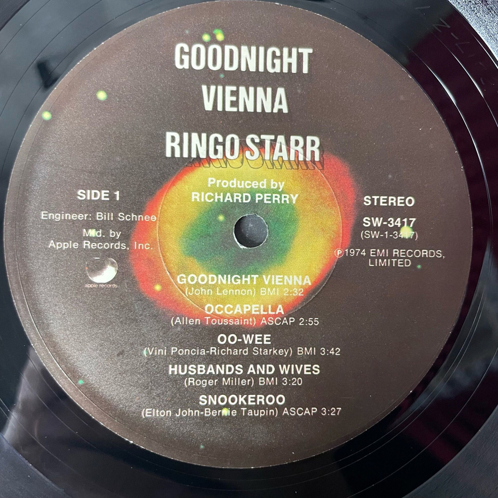 Винтажная виниловая пластинка LP Ringo Starr Goodnight Vienna (USA 1974)