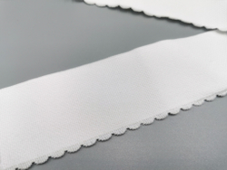 Отделочная резинка с фестонами, 50 мм, белая, (Арт. OTR605/50-001), м