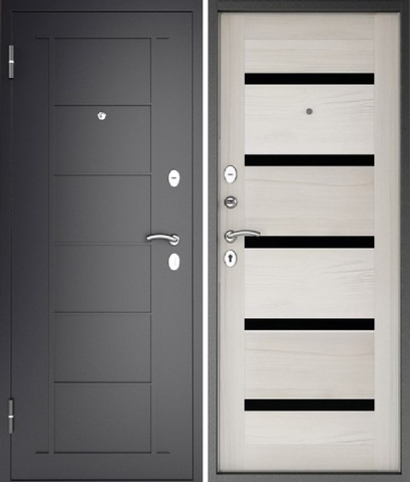 Входная дверь Промет ТИТАН 5С Царга Графит - Белёный дуб