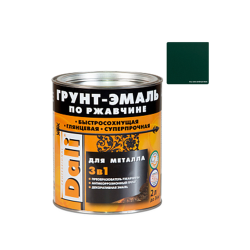 DALI Грунт-эмаль по ржавчине зеленый мох RAL6005 2,0л