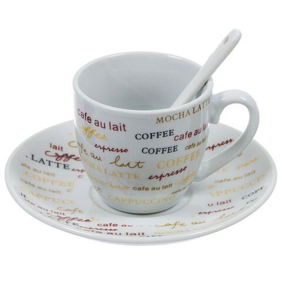 Набор чайный керам, 8 пр, 4 перс, 130 мл, с ложками, Кофемания, Y4-4321