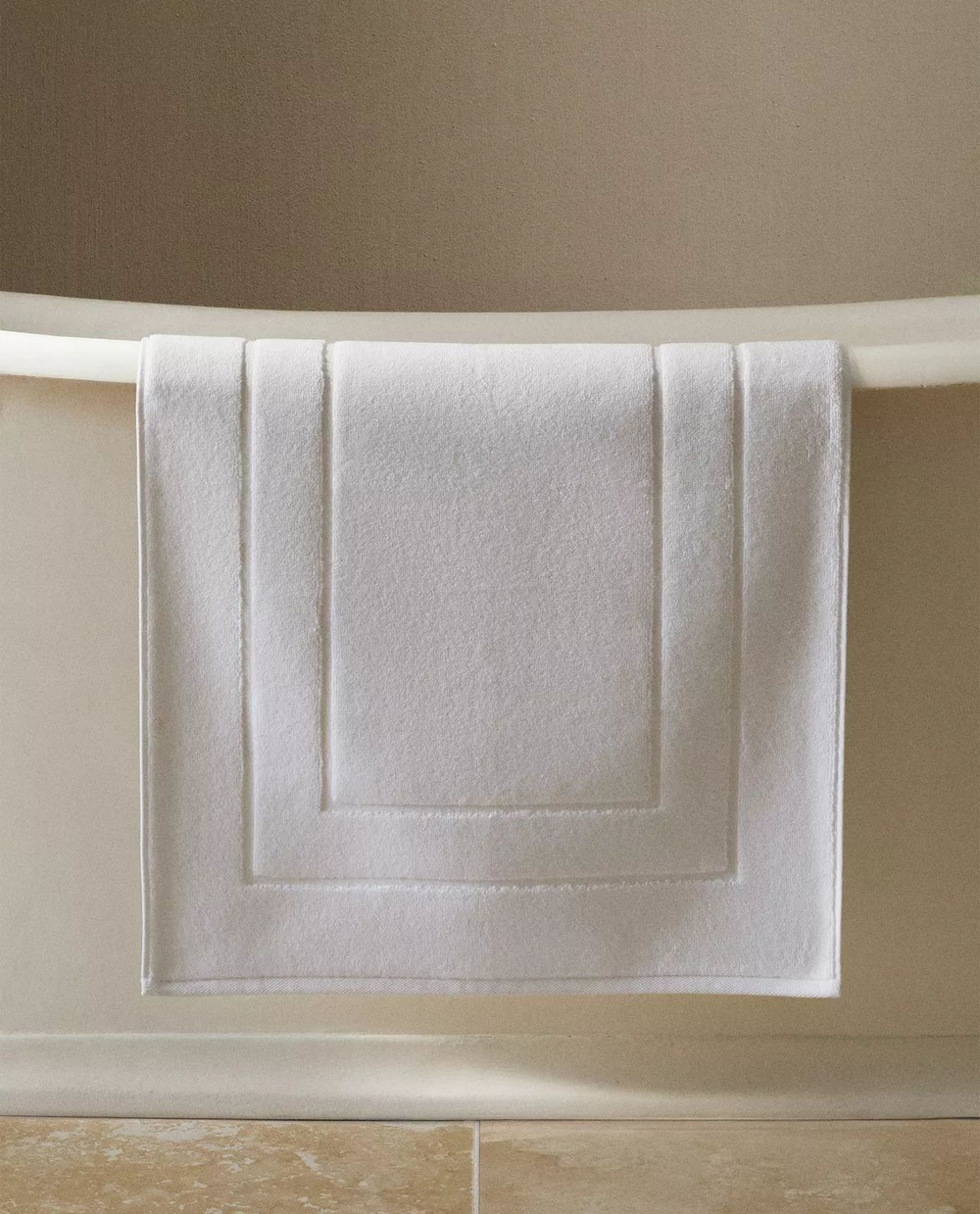 Zara Home - Нескользящий коврик для ванной из хлопка, белый, 55x80 см
