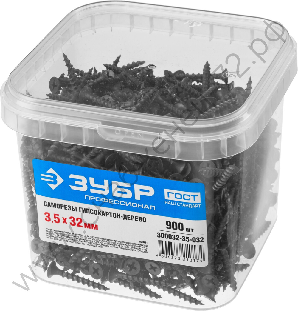 ЗУБР СГД 32 х 3.5 мм, саморез гипсокартон-дерево, фосфат., 900 шт (300032-35-032)