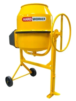 Бетономешалка строительная HARD WORKER СБП150П, бетоносмеситель электрический 550 Вт, с педалью, полиамидный венец
