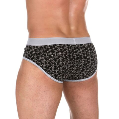 Черные мужские трусы-брифы с принтом в виде звезд (Размер: XL) (Цвет: черный)