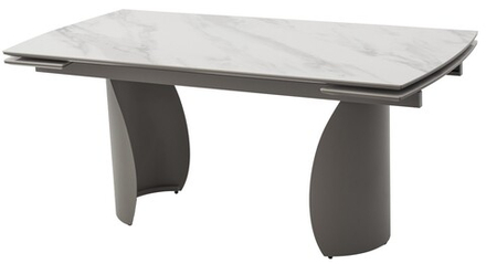 Стол ОЛЬХОН 180 БЕЛЫЙ МРАМОР АКТИВНЫЙ , керамика / Латте каркас, М-City