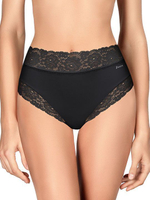 Высокие трусики-слипы с широкой кружевной оторочкой Dolce Micro (Размер: XL) (Цвет: телесный)