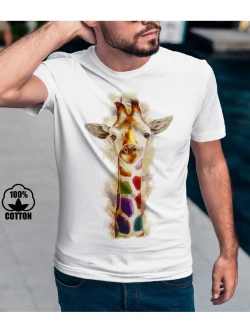 Футболка с жирафом/оверсайз/с необычным принтом/с дизайне