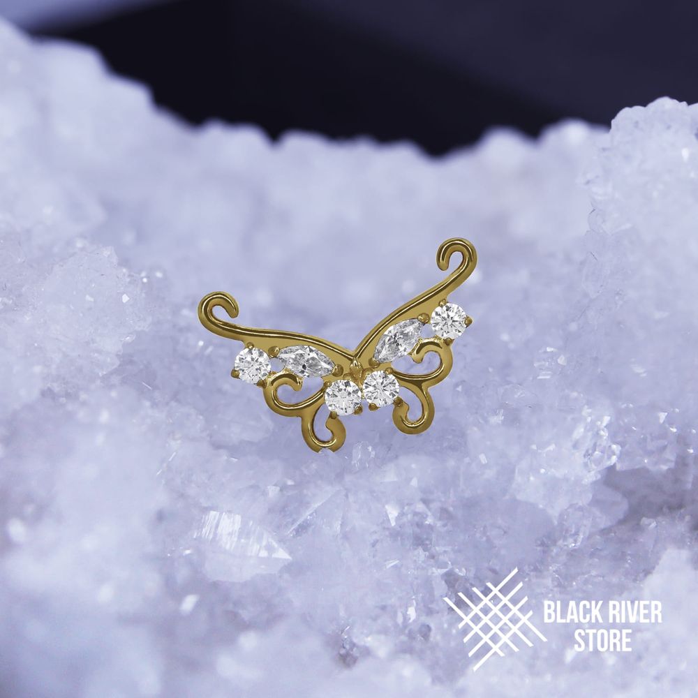 Butterfly Swallowtail Crystal PVD Yellow