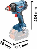 Гайковерт аккумуляторный BOSCH GDX 180 LI ударный 06019G5223 2х2,0Ач, кейс