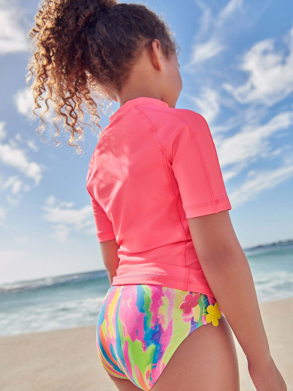 Рашгард с коротким рукавом для девочки Next N16-678, Розовый