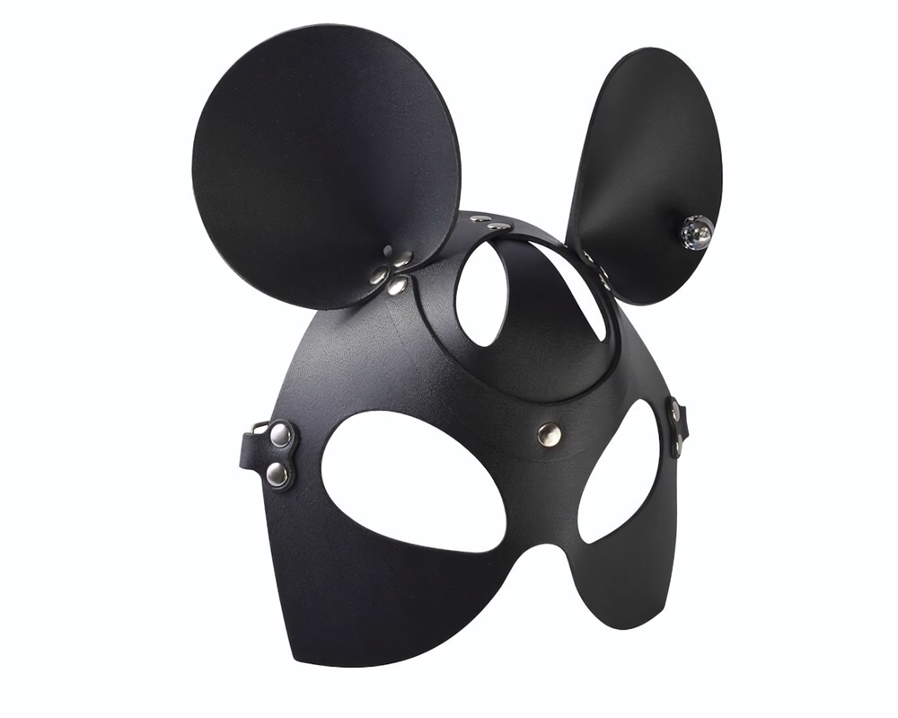 Черная кожаная маска Мышка