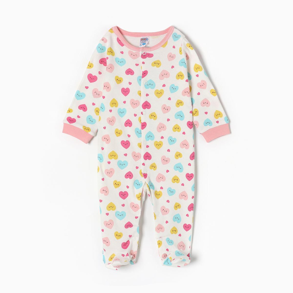 Комбинезон детский цвет белый/сердечки, р. 80 10202061 (BONITO)