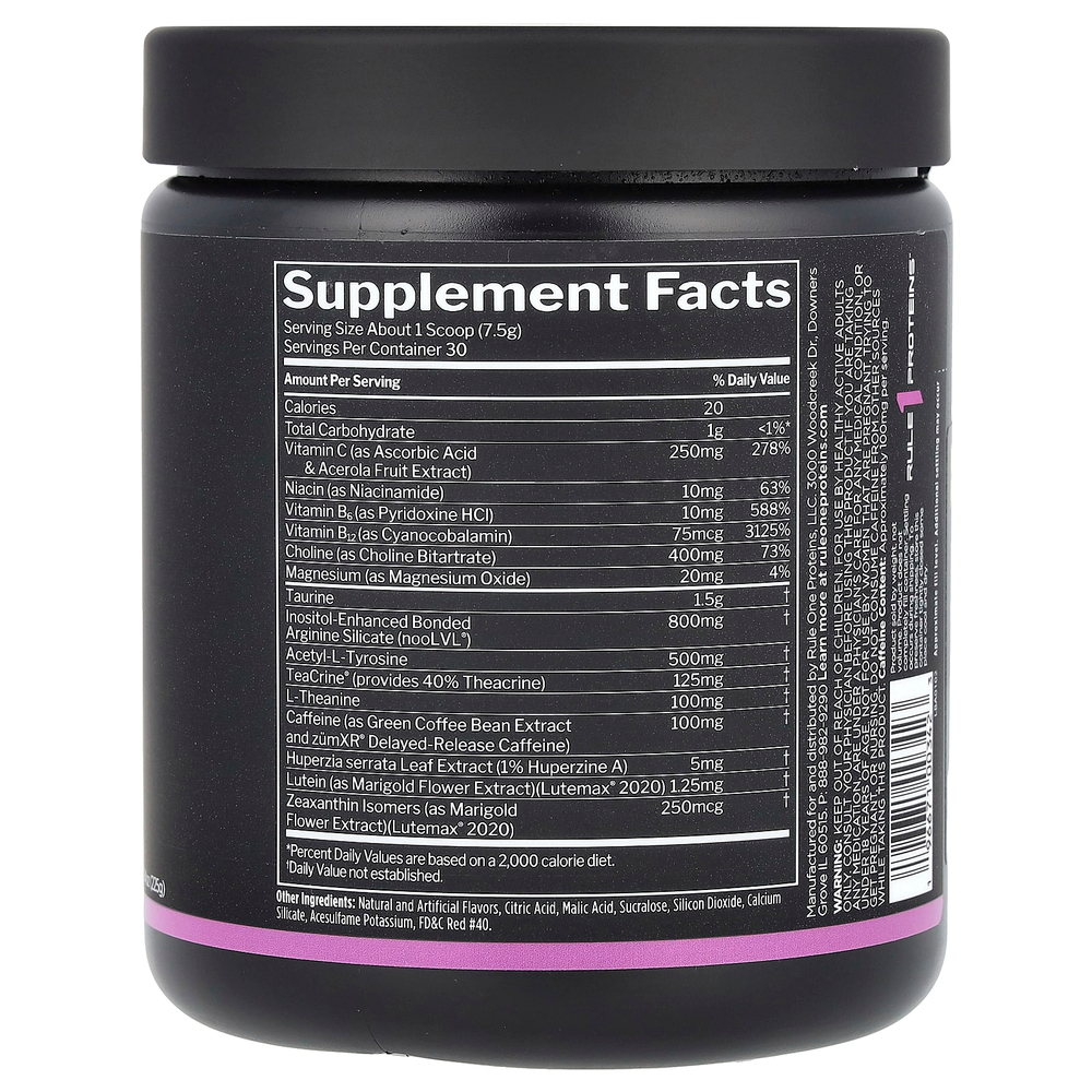 Rule One Proteins, Energized Cognition, радужная конфета, 225 г (7,94 унции)