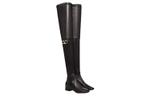 Valentino Leather Over the Knee high Boots 3cm Women"s Black