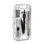 Готовальня Basir 8 предметов в пластиковом футляре, серия "Классика", циркуль с запасными частями + набор пластиковых линеек