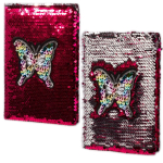 Записная книжка А5, 7БЦ, Alingar, пайетки, аппликация, линия, 60 л., "Бабочка", красный