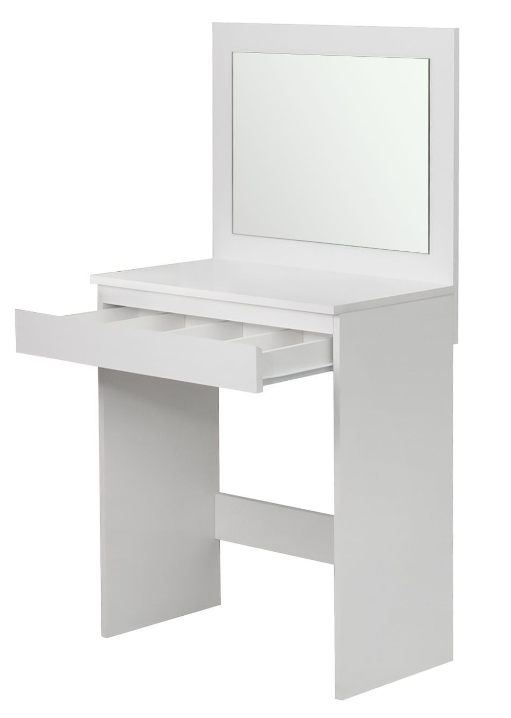 Туалетный столик, 66х38х127, Марм, с зеркалом и ящиком, белый, Dipriz