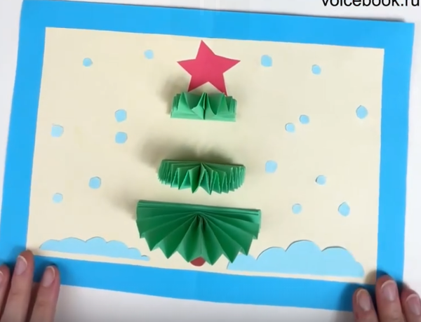 Делаем объемную открытку &quot;Елка&quot;