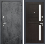 Дверь входная Лабиринт LOFT  02 Венге , стекло белое  металлическая