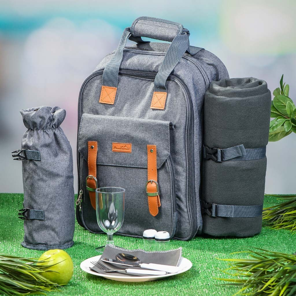 Термосумка-рюкзак для пикника 31х21.5х40.5 см, Picnic Sourse, прямоуг, на 4 перс, с аксес, CA142029.