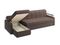 Диван угловой с оттоманкой Денвер 1,4 - Velutto 23 шоколад/  коричневая накладка