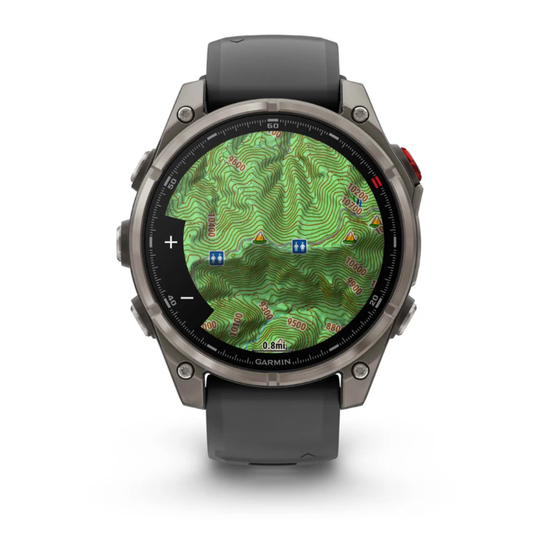 Умные часы Garmin Fenix 8 PRO,47 мм, AMOLED Сапфир, титан с графитовым/черным силиконовым ремешком