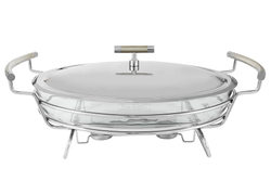 Блюдо с подогревом Перле овальное крышка Regent