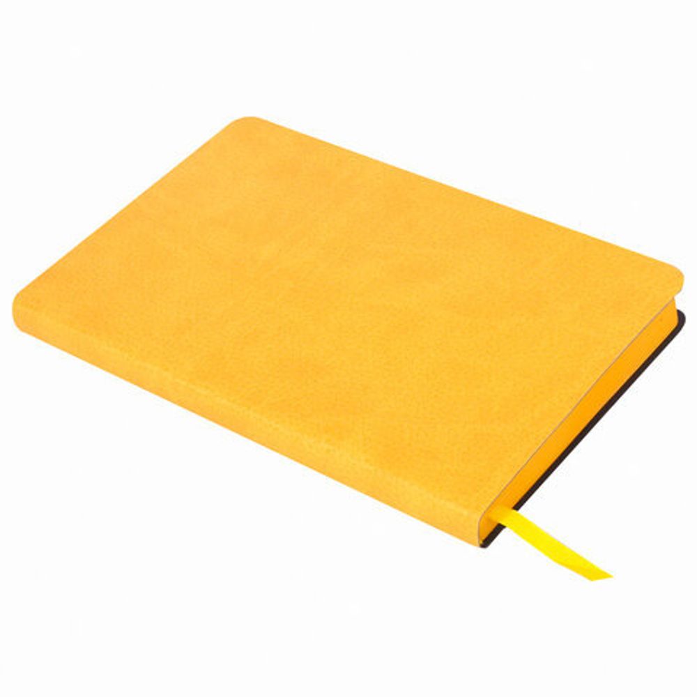 Ежедневник недатированный А5 (138х213 мм) BRAUBERG "Stylish", кожзам, гибкий, 160 л., желтый, 111863