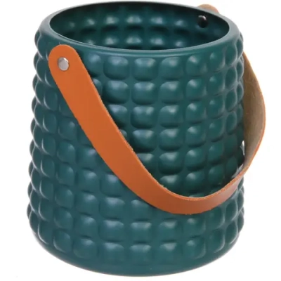 Ваза из пластика «Адель» 14*14,5см клетка, цвет зеленый