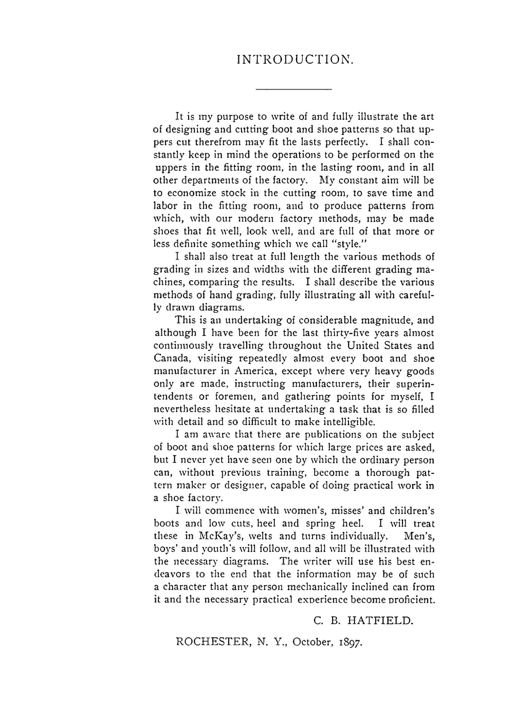 Designing, cutting and grading boot and shoe patterns. and complete manual for the stitching room, by an expert of thirty years | C.B. Hatfield