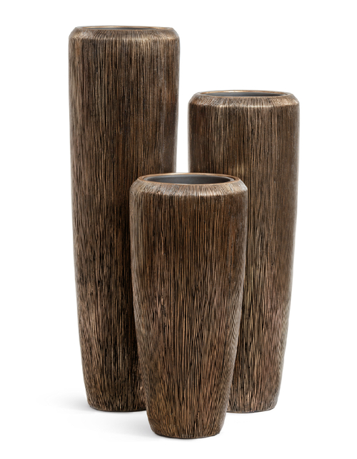 Кашпо TREEZ Effectory Wow Высокий конус Design Тёмное матовое золото в-117 см, д-34 см 1/1 41.3321-06-049-BRS-117