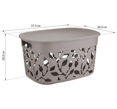 Коробка ФЛОРА 12л с крышкой М2363