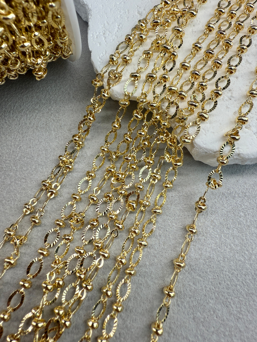 Цепочка 4*5 мм позолота 14k, "Якорная" 1 метр