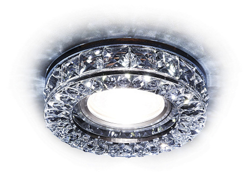 Встраиваемый точечный светильник со светодиодной лентой S241 BK хром/тонированный хрусталь/MR16+3W(LED WHITE)