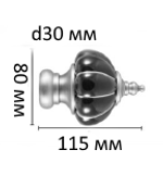 Карниз кованый Ампир Монако d30 мм однорядный, цвет латунь, белый, фарфор