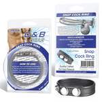 Кольцо на пенис из искусственной кожи на клепках SNAP COCK RING (Цвет: черный)